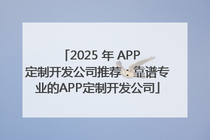 2025 年 APP 定制开发公司推荐：靠谱专业的APP定制开发公司